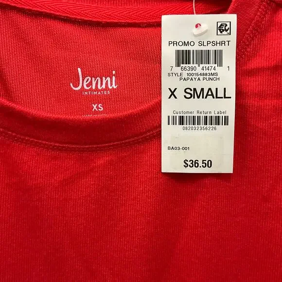 Jenni Women’s Soft Sleep Night Shirt Red Size XS - Picture 3 of 4
